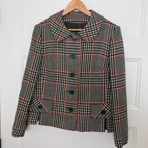 Vintage Custom Casuals New York Union Made ILGWU plaid skirt and jacket suit.